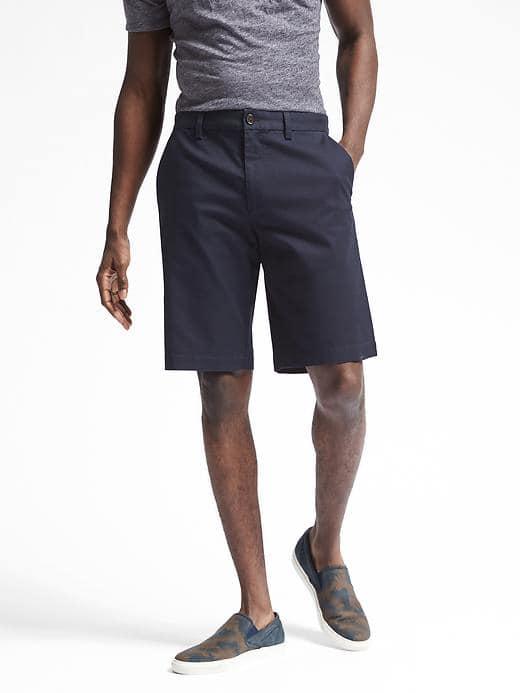 Banana Republic Mens Emerson Straight Stretch Cotton Short - Navy