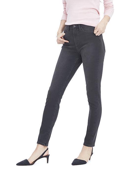 Banana Republic High Rise Skinny Bistretch Jean - Gray