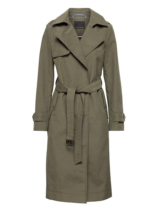 Banana Republic Womens Petite Utility Trench Coat Flight Jacket Size L