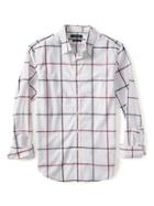 Banana Republic Mens Grant Fit Custom Wash Large Plaid Shirt Size L Tall - Red