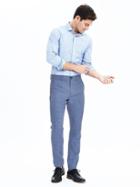 Banana Republic Mens Aiden Slim Linen Cotton Pant Size 32w 36l Tall - Blue Multi