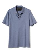 Banana Republic Luxe Touch Polo - Light Blue Heather