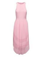 Banana Republic Womens Laser-cut Curved-hem Midi Dress Pink Cloud Size 0