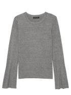 Banana Republic Womens Milano Stitch Flare-sleeve Sweater Gray Size Xs