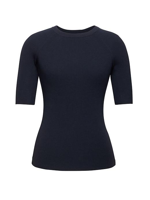 Banana Republic Womens Rib-knit Crew-neck Sweater Navy Size Xl
