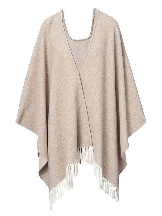 Banana Republic Reversible Wool Blend Poncho - Camel / Ivory