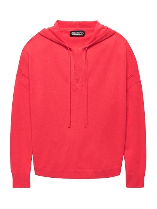 Banana Republic Womens Todd & Duncan Cashmere Round Sweater Hoodie Tamale Red Size Xl