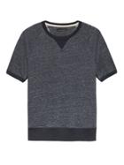 Banana Republic Mens Heritage Linen-cotton French Terry Sweatshirt Navy Size M