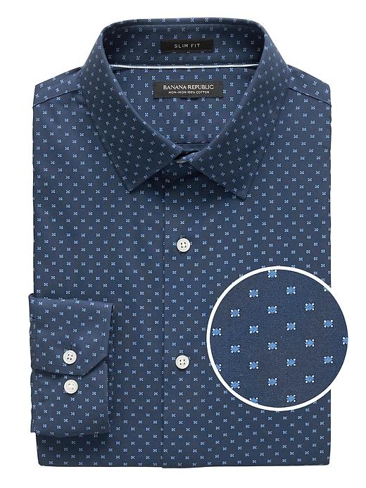 Banana Republic Grant Slim-fit Non-iron Print Shirt