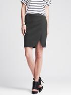 Banana Republic Womens Gray Flannel Faux Wrap Skirt Size 8 - Gray Sky