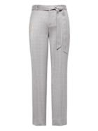 Banana Republic Womens Avery Straight-fit Wool-blend Pant With Tie Waist Light Gray Size 10