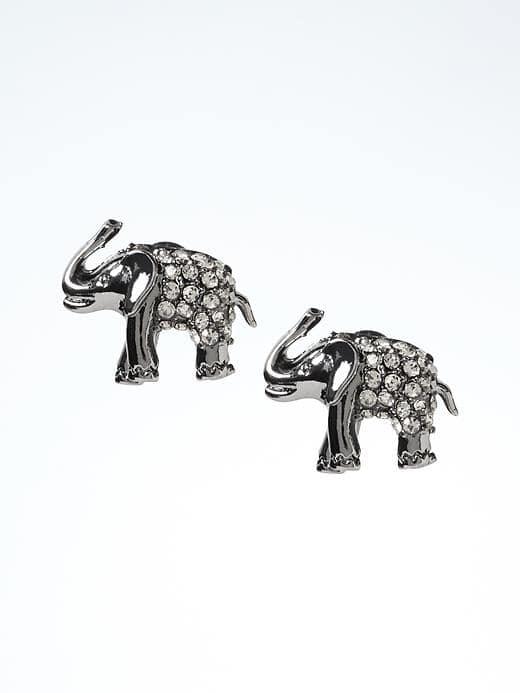 Banana Republic Elephant Stud Earring - Hematite