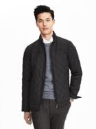 Banana Republic Mens Full Zip Quilted Jacket Size L Tall - Black