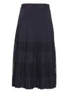Banana Republic Womens Laser-cut Pleated Midi Skirt Navy Size 10