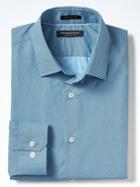 Banana Republic Mens Grant Fit Supima Diamond Gingham Shirt - Cerulean Blue