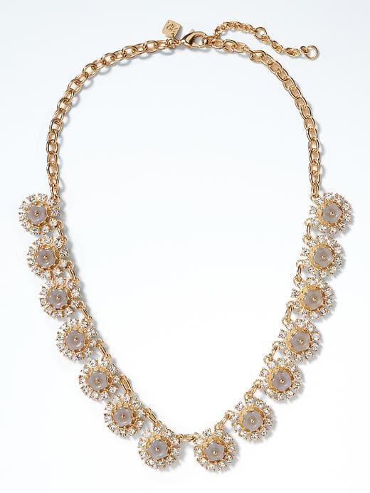 Banana Republic Pastel Floral Necklace - Light Blue