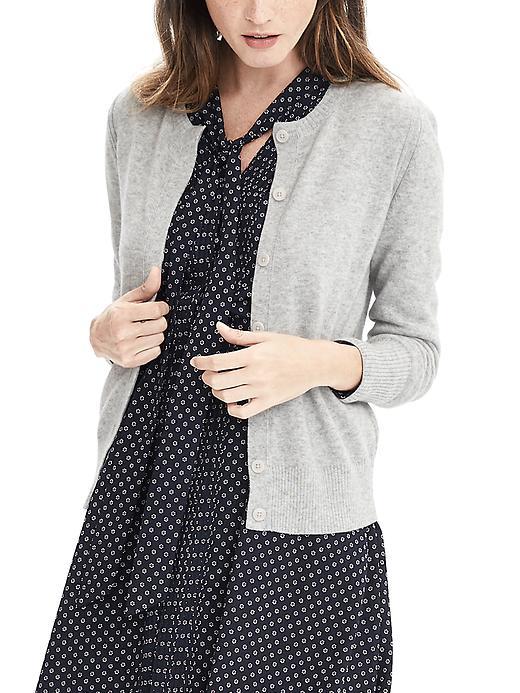 Banana Republic Womens Italian Cashmere Blend Crew Cardigan Size Xs - Light Gray Heather
