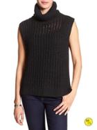 Banana Republic Factory Sleeveless Turtleneck Sweater Size L - Black