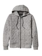 Banana Republic Mens Quilted Brushed Thermal Hoodie Heather Gray Size M