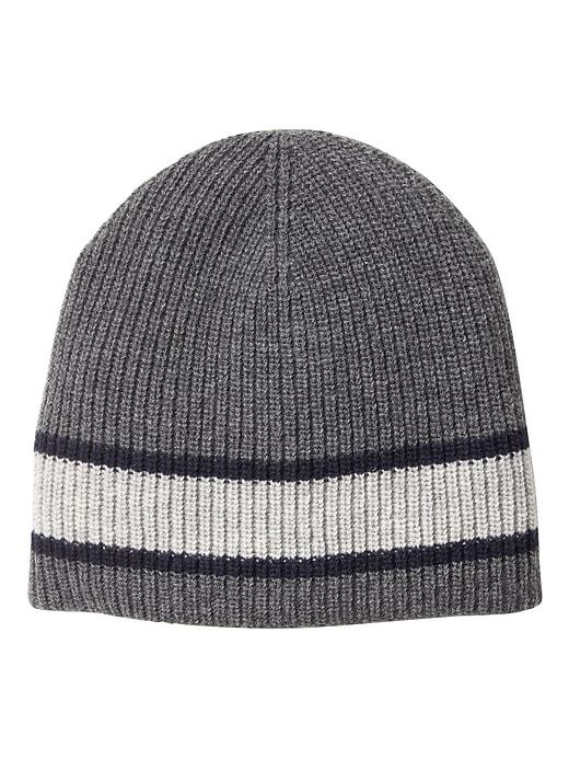 Banana Republic Mens Ribbed Merino Wool Beanie Charcoal Gray Size One Size
