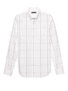 Banana Republic Mens Grant Slim-fit 100% Cotton Grid Oxford Shirt Everblue Size M