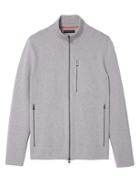 Banana Republic Mens Full-zip Milano Stitch Sweater Jacket Light Gray Size Xl