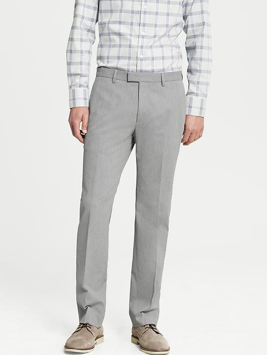 Banana Republic Tailored Slim Fit Heathered Cotton Dress Pant - Grey Heather