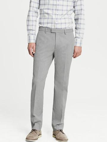 Banana Republic Tailored Slim Fit Heathered Cotton Dress Pant - Grey Heather