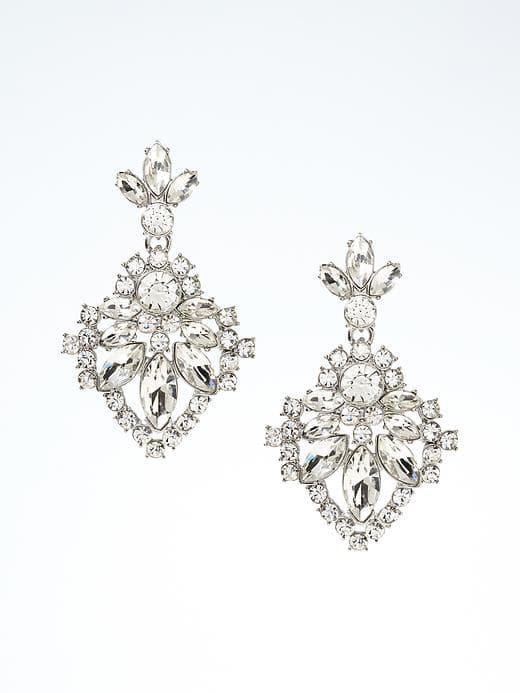 Banana Republic Cystal Stone Statement Earrings - Clear