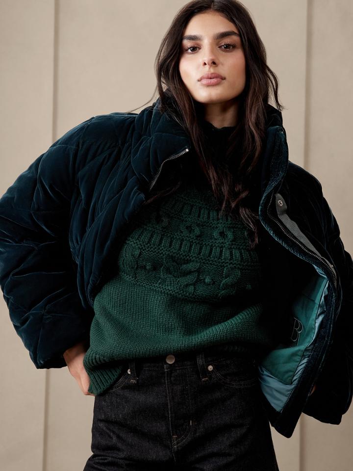 Snowdon Velvet Puffer Coat