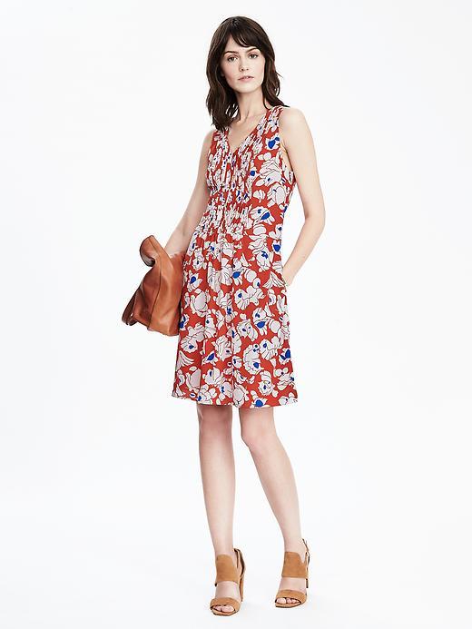 Banana Republic Womens Pleated Pocket Dress Size 8 - Orange