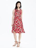 Banana Republic Womens Tie Neck Daisy Dress Size 0 - Modern Red