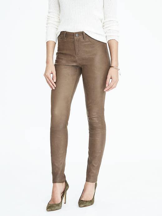 Banana Republic Womens Limited Edition Leather Legging - Taupe