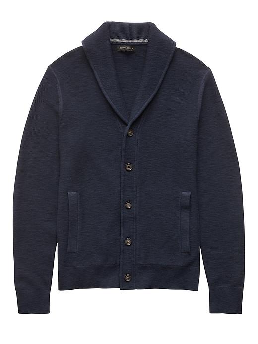 Banana Republic Mens Cotton Shawl-collar Cardigan Sweater Navy Size Xxl