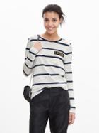 Banana Republic Womens Stripe &quot;le Tee&quot; Shirt Size L - Cocoon