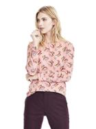 Banana Republic Aubrey Fold Cuff Blouse Size M Petite - Venetian Pink