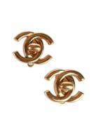Banana Republic Womens Luxe Vintage Chanel Gold Turnlock Earring Medium - Gold