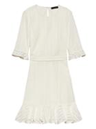 Banana Republic Womens Eyelet Fit-and-flare Dress White Size 0