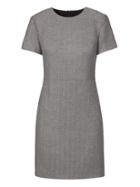 Banana Republic Womens Petite Metallic Herringbone Shift Dress Gray Texture Size 8