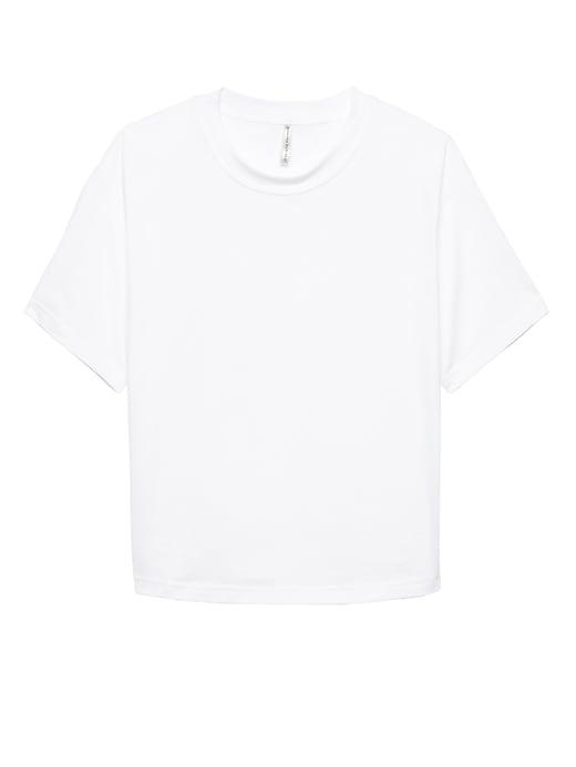 Banana Republic Womens Supima Cotton Cropped T-shirt White Size M