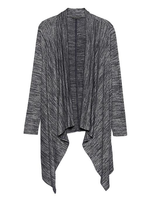 Banana Republic Womens Luxespun Waterfall Lightweight Cardigan Dark Charcoal Size L