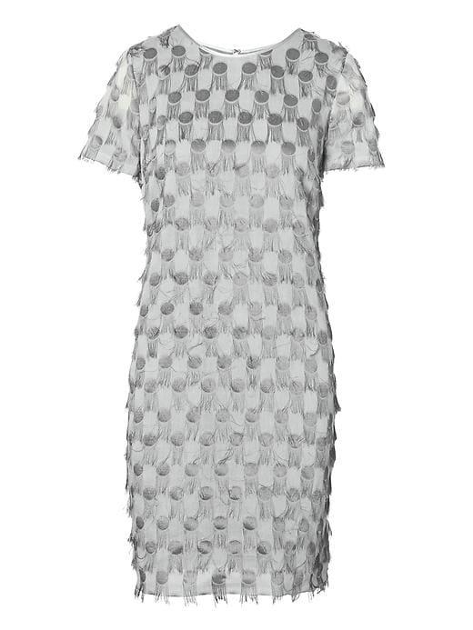 Banana Republic Womens Eyelash Dot Shift Dress - Silver Gray