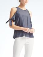 Banana Republic Cold Shoulder Chambray Top - Blue