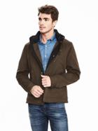 Banana Republic Mens Duval Jacket With Hidden Hood Size L Tall - Olive