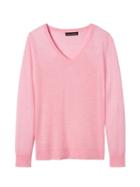 Banana Republic Womens Machine-washable Merino Vee Sweater Pink Bliss Size M