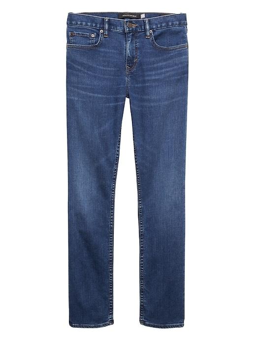Banana Republic Mens Athletic Tapered Rapid Movement Denim Medium Wash Jean Warrior Wash Size 34w