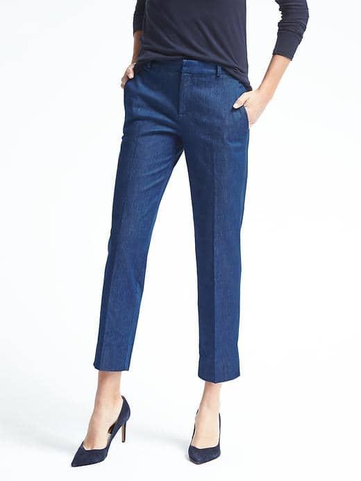 Banana Republic Avery Fit Rinse Denim Crop - Bright Blue