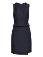 Banana Republic Womens Linen-blend Sheath Dress Navy Size 16