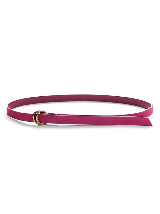 Banana Republic Italian Suede Double O Ring Belt Size M/l - Flamingo Pink