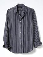 Banana Republic Mens Camden Fit Custom Wash Shirt - Indigo